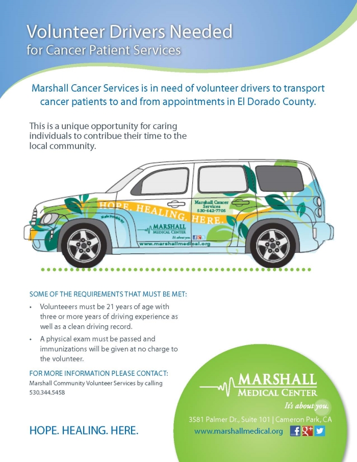 Volunteer Drivers Needed for Cancer Patient Services Flyer